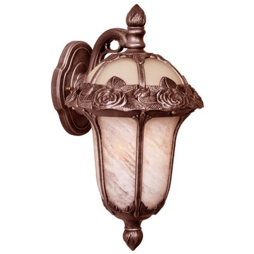 Medium Top Mount Light With Alabaster Glass-copper