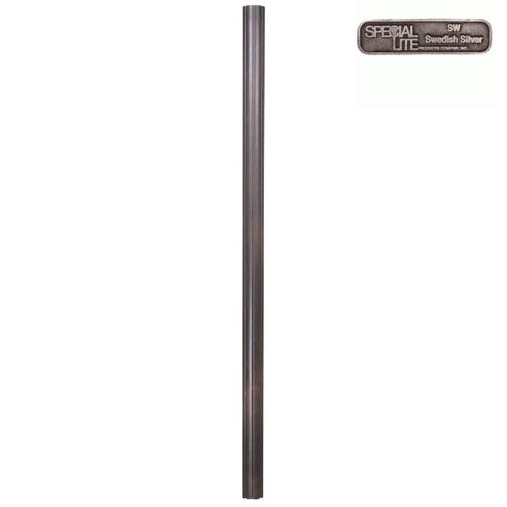 Direct Burial Posts Mp-407-sw 7 Ft. Fluted Aluminum Direct Burial Post-swedish Silver