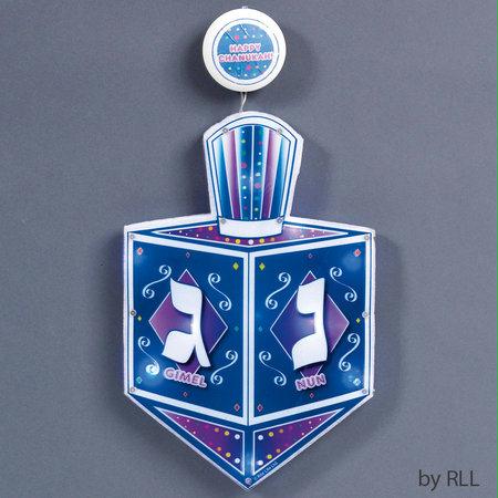 Uncle Jules RITE LITE BHL9 16 in. Battery Operated LED Happy Chanukah Dreidel Window Decoration