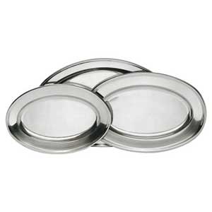 Update International OP14 13.75 in. x 8.5 in. Stainless Steel Platters