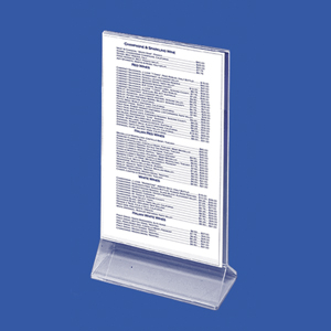 Update International ACH48 4 in. x 8 in. Acrylic Table Card Holder