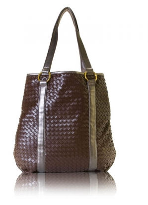 400b Lotus Woven Brown Fashion Bag
