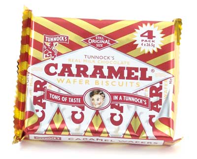 Tunnock&apos;s G3882i Chocolate Caramel Wafer Biscuits - Pack Of 88