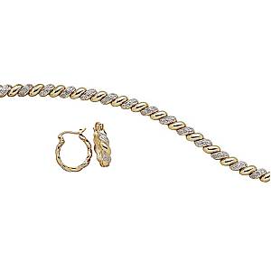 Mbm Company 152540001 Genuine Diamond .25 Carat San Marco Tennis Bracelet With Free Earrings