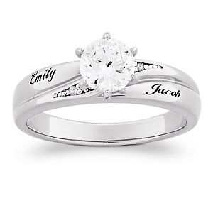 Mbm Company 209780003 Sterling Silver Brilliant Cz And Diamond Name Wedding Ring - Size 7
