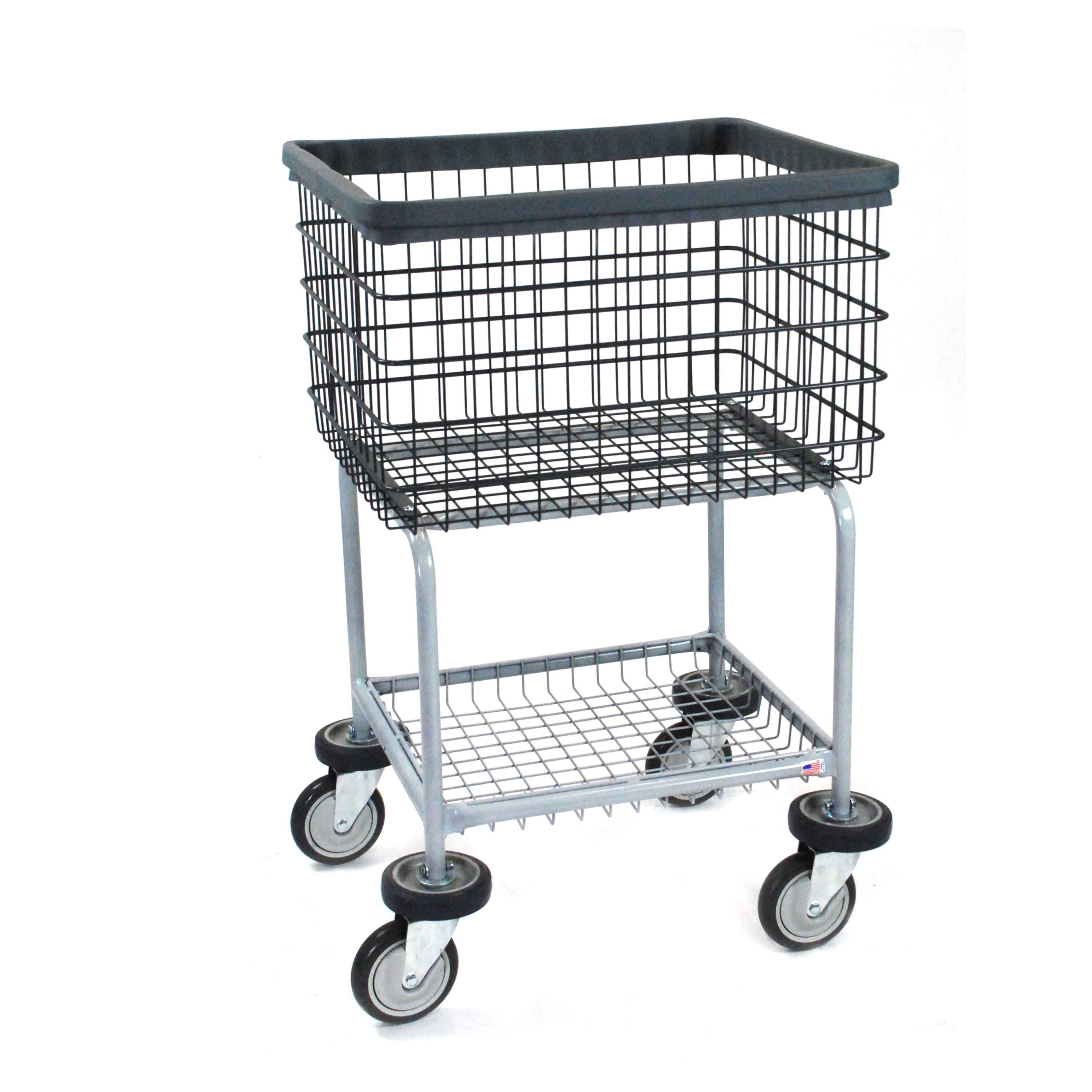 R&B Wire 300G Deluxe Elevated Wire Frame Metal Laundry Cart R&B Wire 300G Deluxe Elevated Wire Frame Metal Laundry Cart