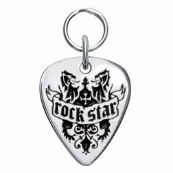 Rockinft Doggie 844587000028 Rock Star Sterling Silver Guitar Pick Tag