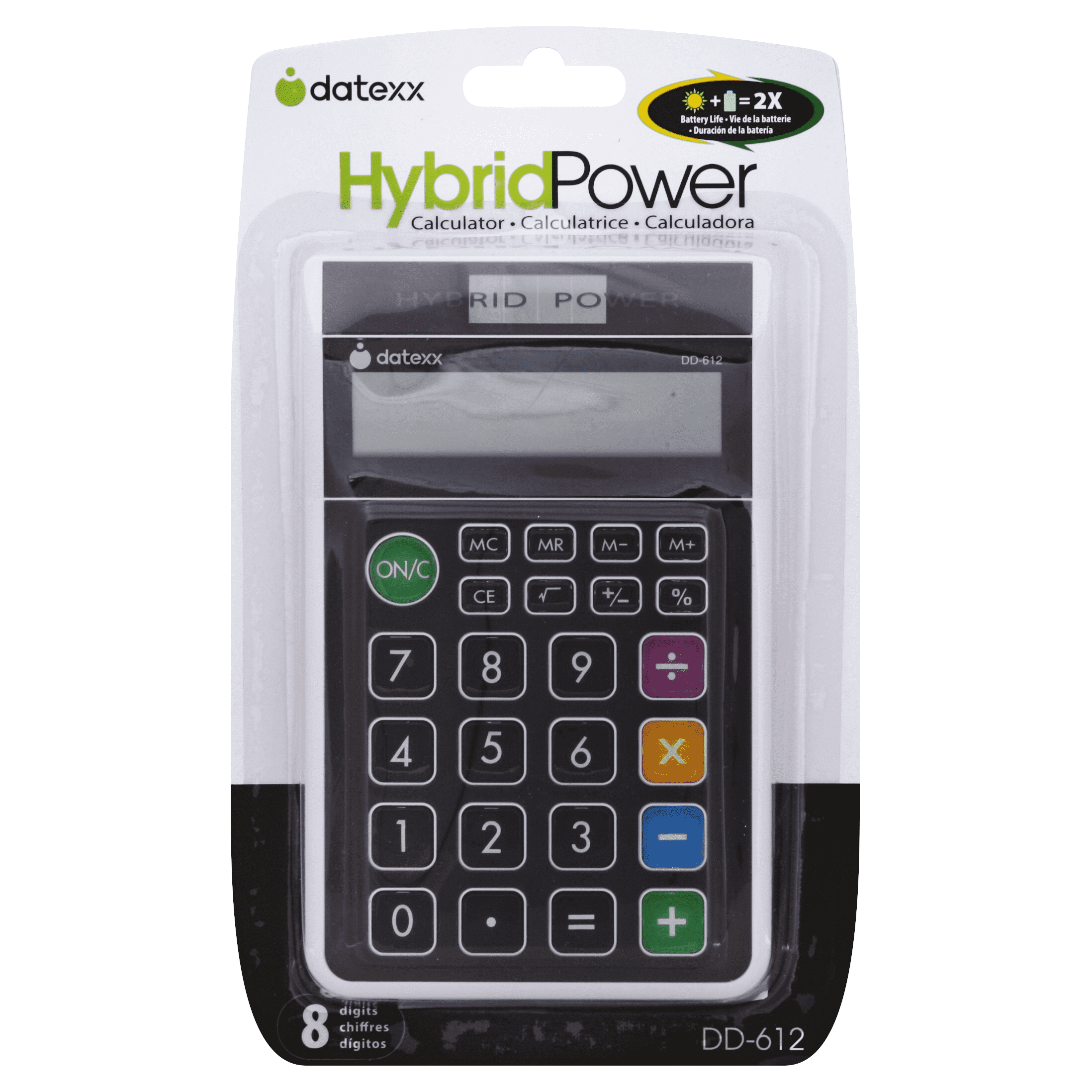Dd-612 Hybrid Desk 8 Digit Calculator - White