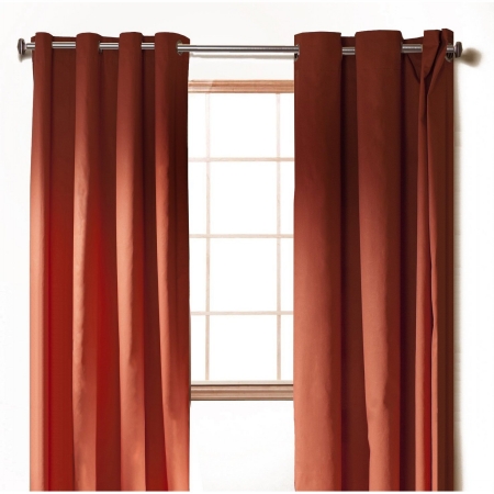 Textrade Cu100996 Twill Curtain Grommets Panel - Brick Red