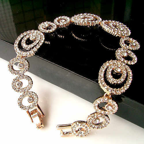 CET Domain SZ1625 2 Colored Wedding Dress Jewelry Bracelet Bridesmaid