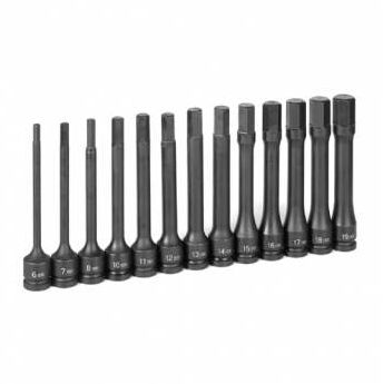 . Gy1363mh .50 In. Drive X 6 In. Length Metric Hex Set - 13 Pieces
