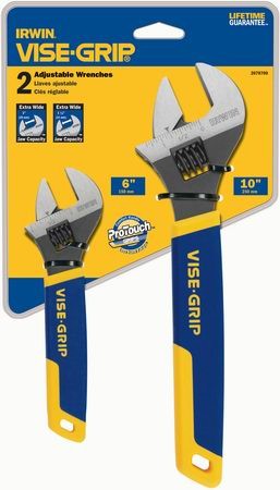 Irwin Industrial Tool Co. Vg2078700 2 Piece Adjustable Wrench Set 6 In. To 10 In.
