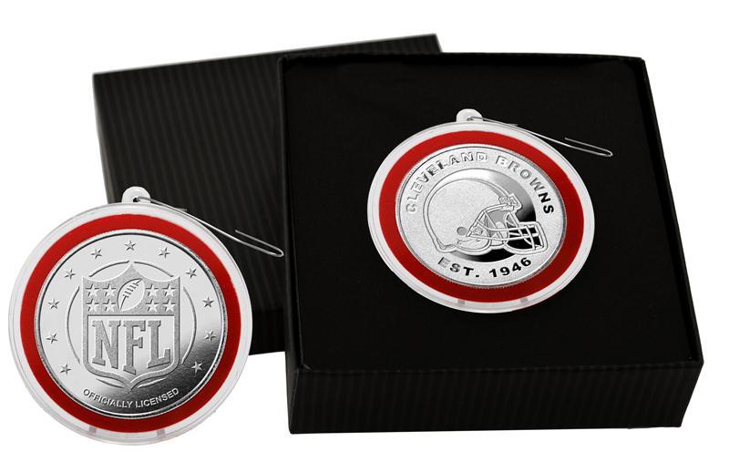 Highland Mint CBROORNSPK Cleveland Browns Silver Coin Ornament