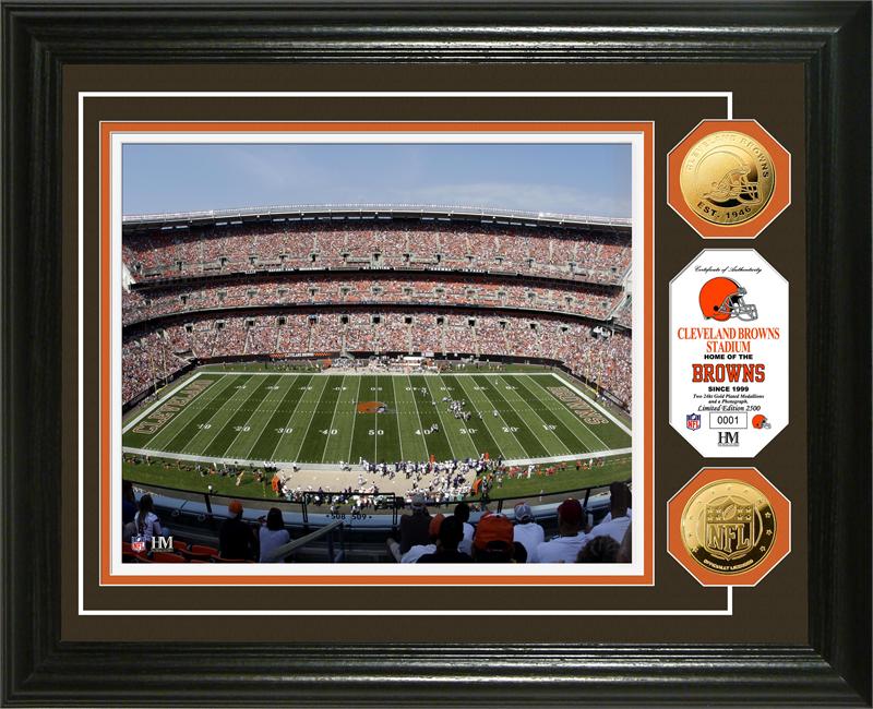 Highland Mint PHOTO3130K Cleveland Browns Stadium 24KT Gold Coin Photo Mint