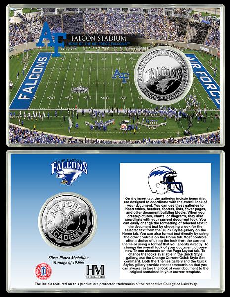 Highland Mint USAFASPCCK United State Air Force Academy Falcon Stadium Silver Coin Card