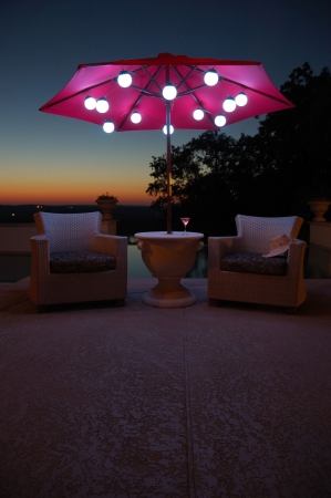 Patio Living 08060 6 Globe Super White Bright LED Umbrella String Lights