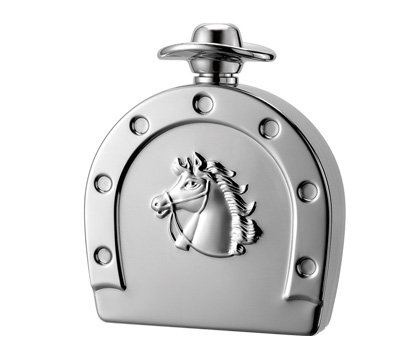 Fk-2106 6oz. Horseshoe Flask With Embedded Horse Head Stainless Steel Flask