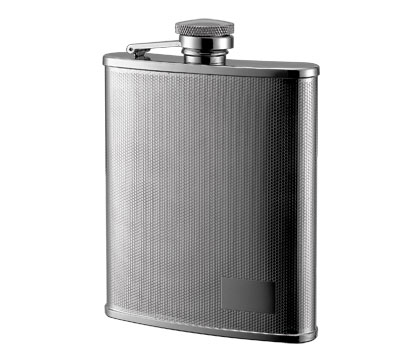 Fk-306 6 Oz. Flask Small Checkered Pattern Stainless Steel Flask
