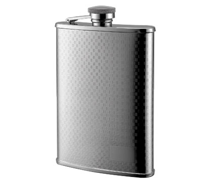 Fk-1108 8 Oz. Checkered Pattern Stainless Steel Flask