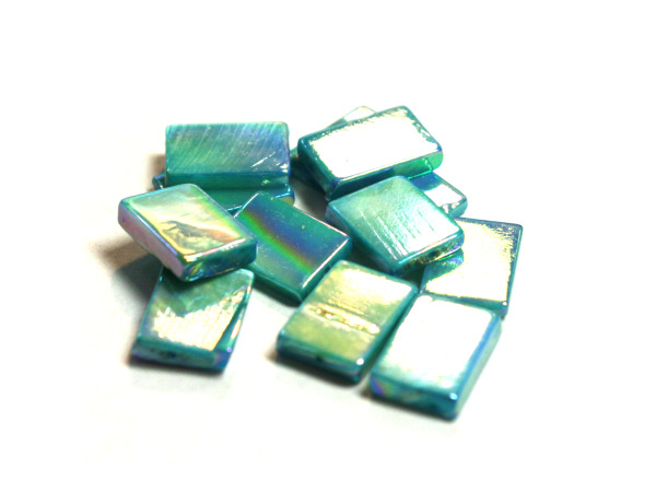 12MM Aqua Blue Rec Fw Shell Beads  Pack of 72