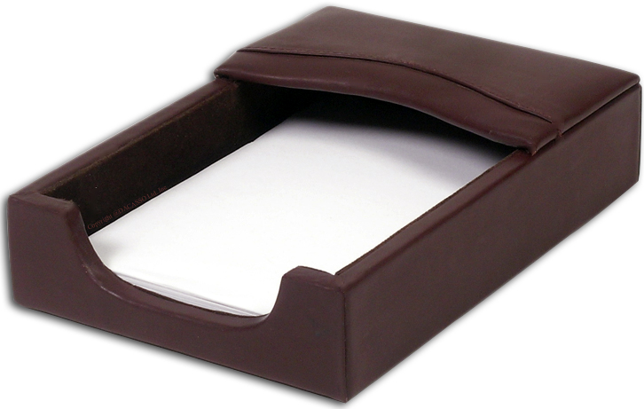A3409 4"x6" Chocolate Brown Leather Memo Holder