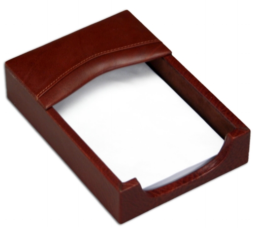 4x6 Leather Memo Holder With Mocha Top Grain Leather Material