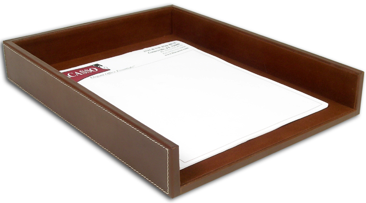 A3201 Rustic Leather Front-load Letter Tray