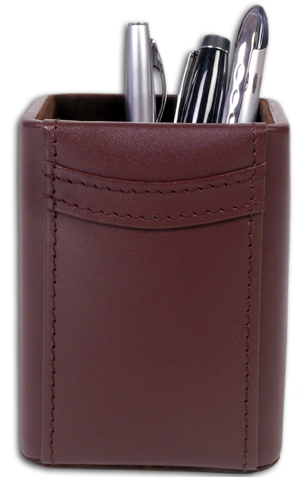 Square Leather Pencil Cup