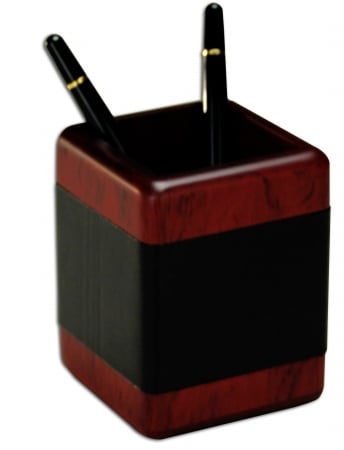 A8010 Wood & Leather Pencil Cup