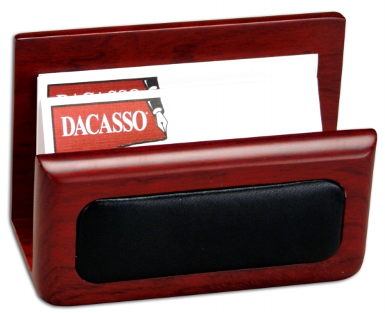 A8007 Wood & Leather Business Card Holder