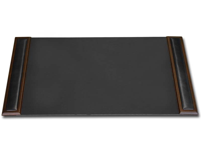 P8401 Wood & Leather 34x20 Desk Pad With Side Rails