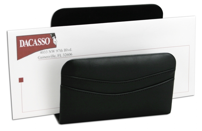 A1008 Letter Holder - Black Hand-tucked Genuine Top-grain Leather