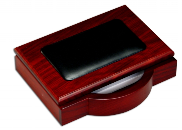 A8009 Wood & Leather 4x6 Memo Holder