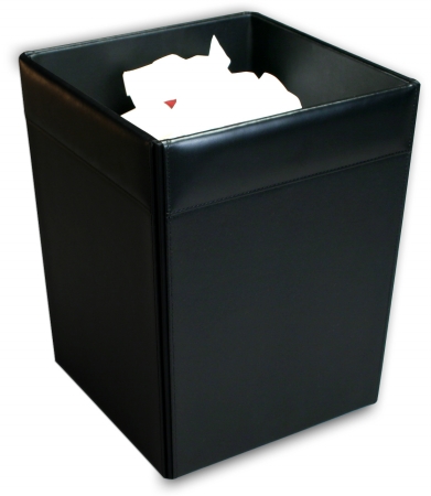 Dacasso A1003 Leather Square Waste Basket