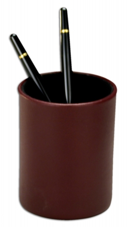 A7010 Burgundy Leather Round Pencil Cup