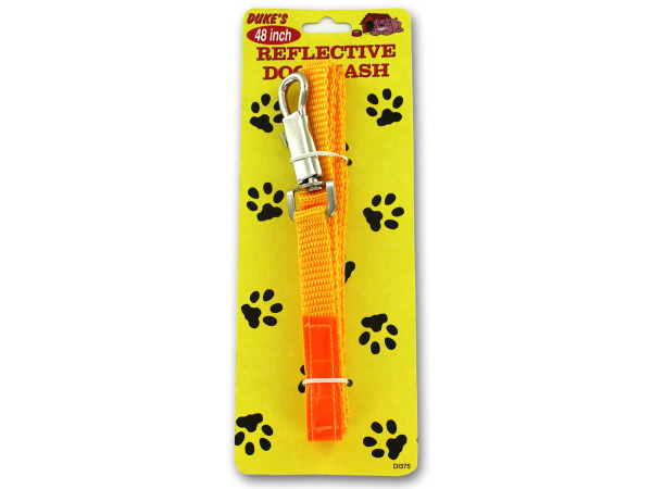 Di375-24 48" Long 2 1/4" Snap Clip Reflective Dog Leash - Pack Of 24