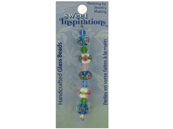 glass round rose and spacer beads Pack of 120