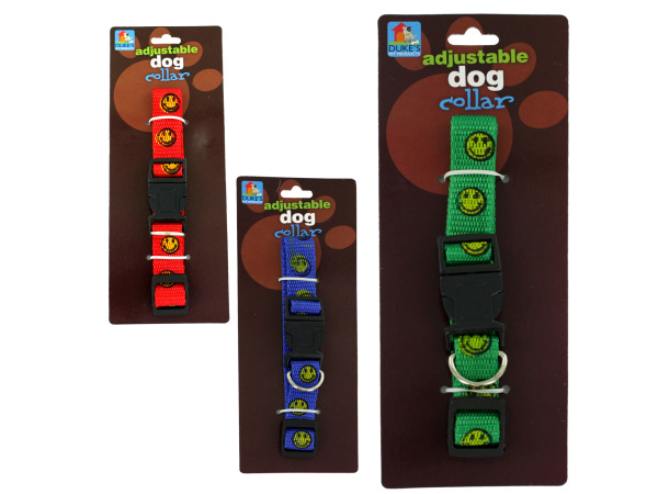 Di320-24 Happy Face 19" Adjustable Dog Collar - Pack Of 24