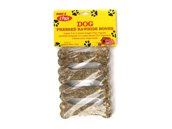 Pressed rawhide dog bones  Pack of 72