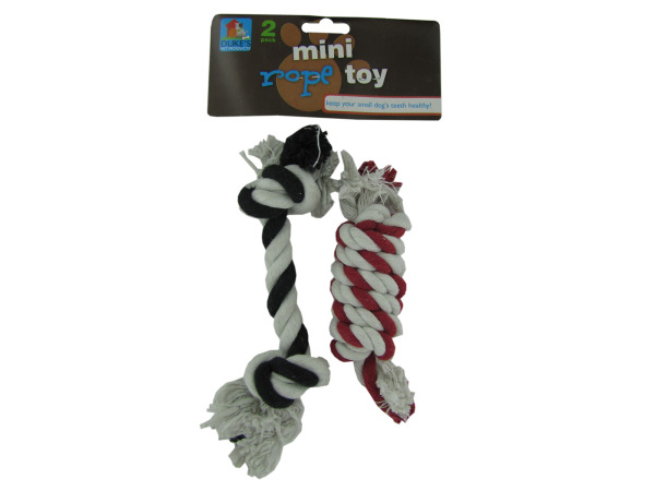 2 Pack miniature rope dog toys assorted colors  Pack of 36
