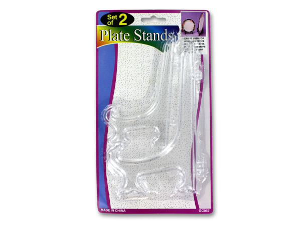 Gc057-72 Transparent Plastic Clear Plate Stands - Case Of 72