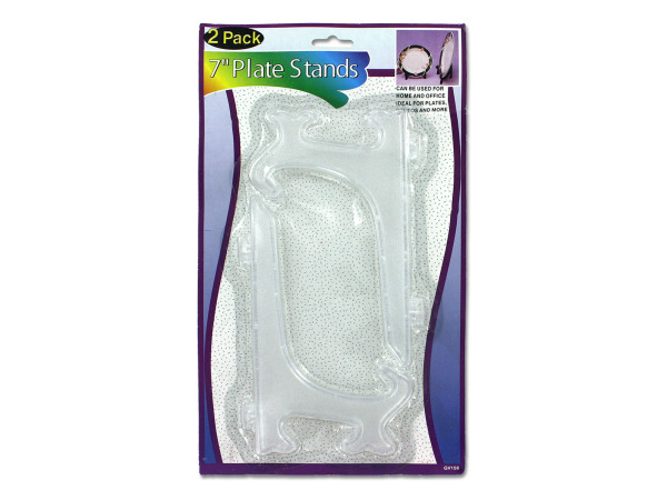 Gv156-72 7" X 5-1/4" Transparent Plastic Plate Stands - Pack Of 72