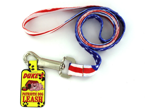 Aa124-48 50 1/4" Long Nylon Patriotic Dog Leash - Pack Of 48