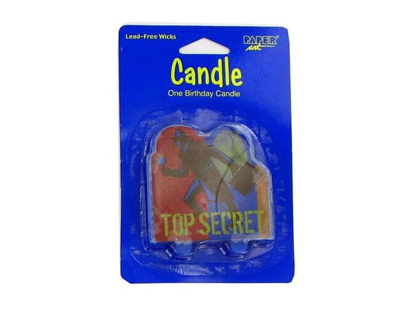 Kh361-48 3" X 2-3/4" X 1/2" Top Secret Birthday Candle - Pack Of 48