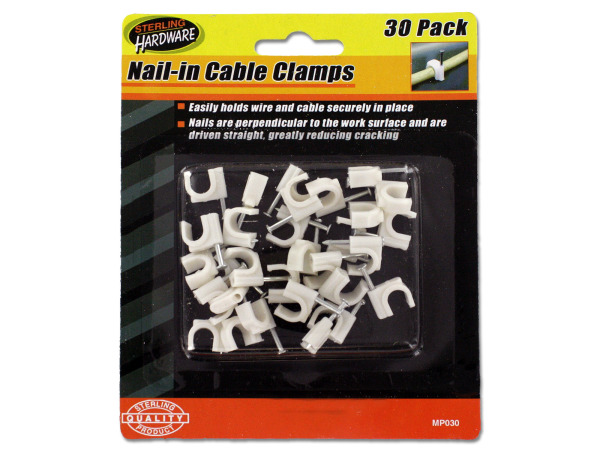 30 Pack Nail-in Cable Clamps - Pack Of 24
