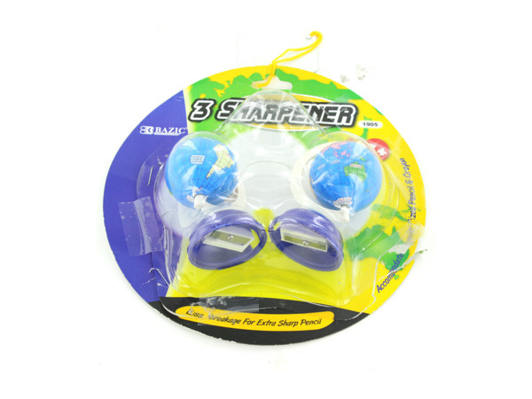 Globe pencil sharpeners#44; pack of 2  Pack of 48