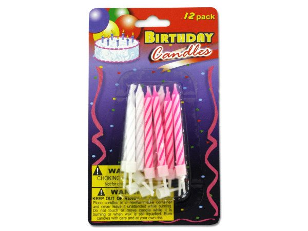 Birthday candles with plastic stands  Pack of 48