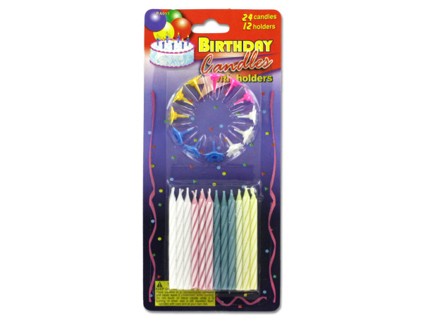 Birthday Candles With Holders - Pack Of 48