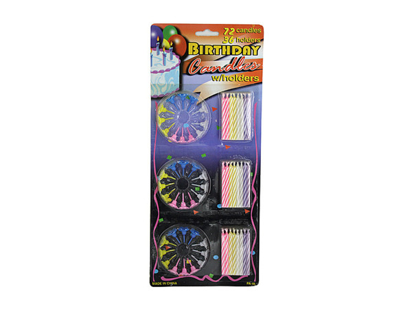 Birthday candle set with holders  Pack of 96