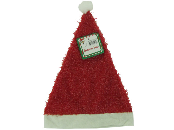 Tinsel Covered Santa hat  Pack of 24